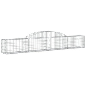 Gabion baskets curved 10 pcs 300x30x40/60 cm galvanized iron