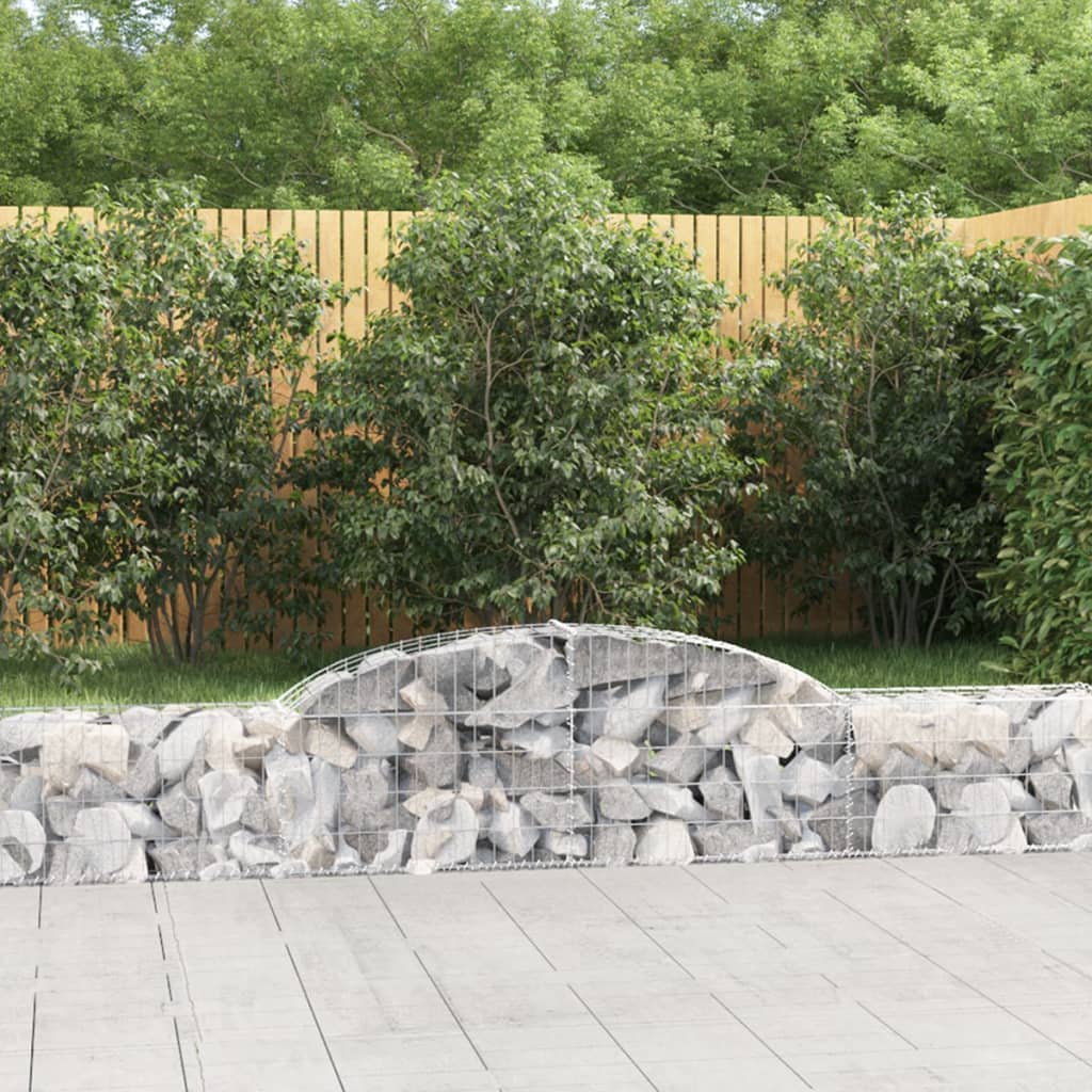 Gabion baskets curved 10 pcs 300x30x40/60 cm galvanized iron