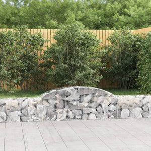 Gabion baskets curved 10 pcs 300x30x40/60 cm galvanized iron