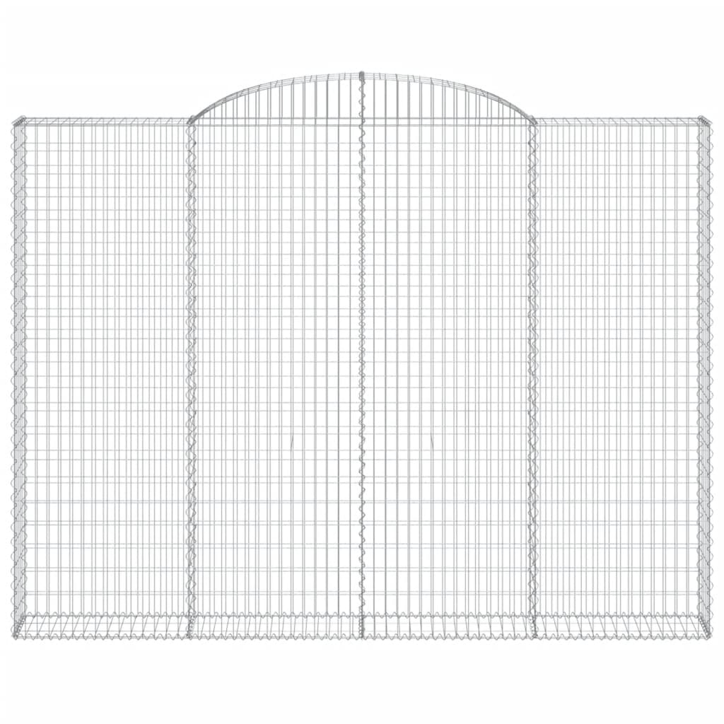 Gabion baskets curved 2 pcs 300x30x220/240 cm galvanized iron