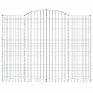 Gabion baskets curved 2 pcs 300x30x220/240 cm galvanized iron