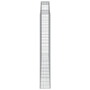 Gabion baskets curved 2 pcs 300x30x220/240 cm galvanized iron