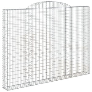 Gabion baskets curved 3 pcs 300x30x220/240 cm galvanized iron