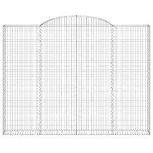 Gabion baskets curved 3 pcs 300x30x220/240 cm galvanized iron