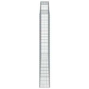 Gabion baskets curved 3 pcs 300x30x220/240 cm galvanized iron
