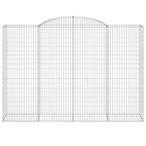 Gabion baskets curved 3 pcs 300x50x200/220 cm galvanized iron