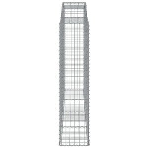 Gabion baskets curved 3 pcs 300x50x200/220 cm galvanized iron