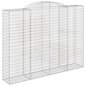 Gabion baskets curved 3 pcs 300x50x220/240 cm galvanized iron
