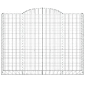Gabion baskets curved 3 pcs 300x50x220/240 cm galvanized iron