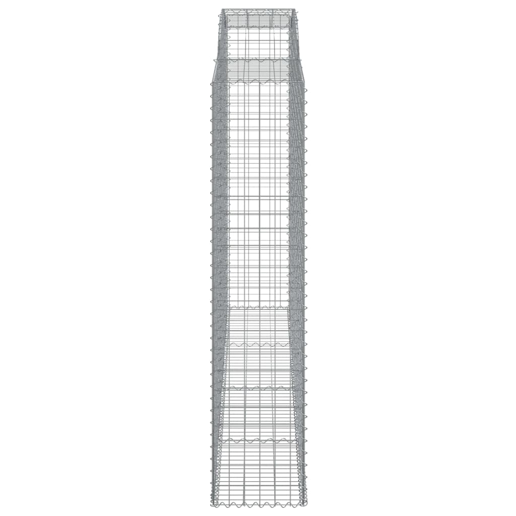 Gabion baskets curved 3 pcs 300x50x220/240 cm galvanized iron