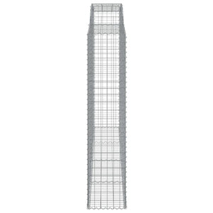 Gabion baskets curved 3 pcs 300x50x220/240 cm galvanized iron