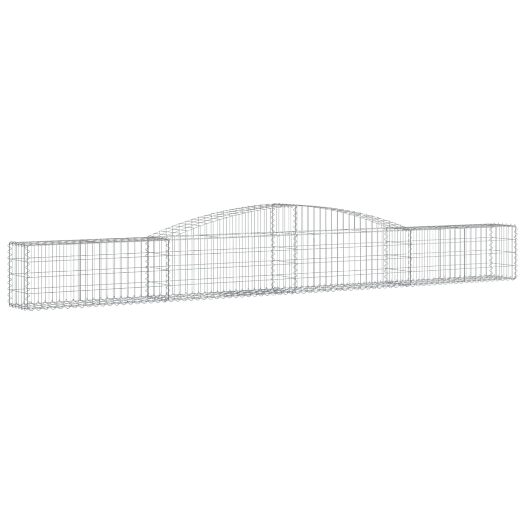 Gabion baskets curved 6 pcs 400x30x40/60 cm galvanized iron