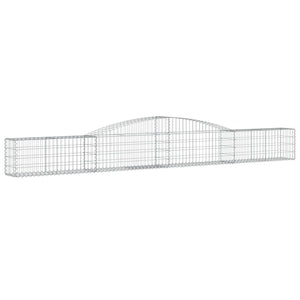 Gabion baskets curved 6 pcs 400x30x40/60 cm galvanized iron