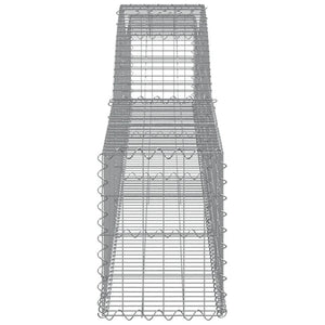 Gabion baskets curved 6 pcs 400x30x40/60 cm galvanized iron