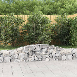 Gabion baskets curved 6 pcs 400x30x40/60 cm galvanized iron