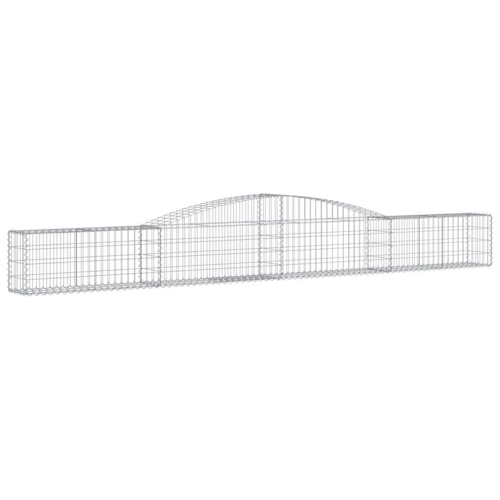 Gabion baskets curved 7 pcs 400x30x40/60 cm galvanized iron