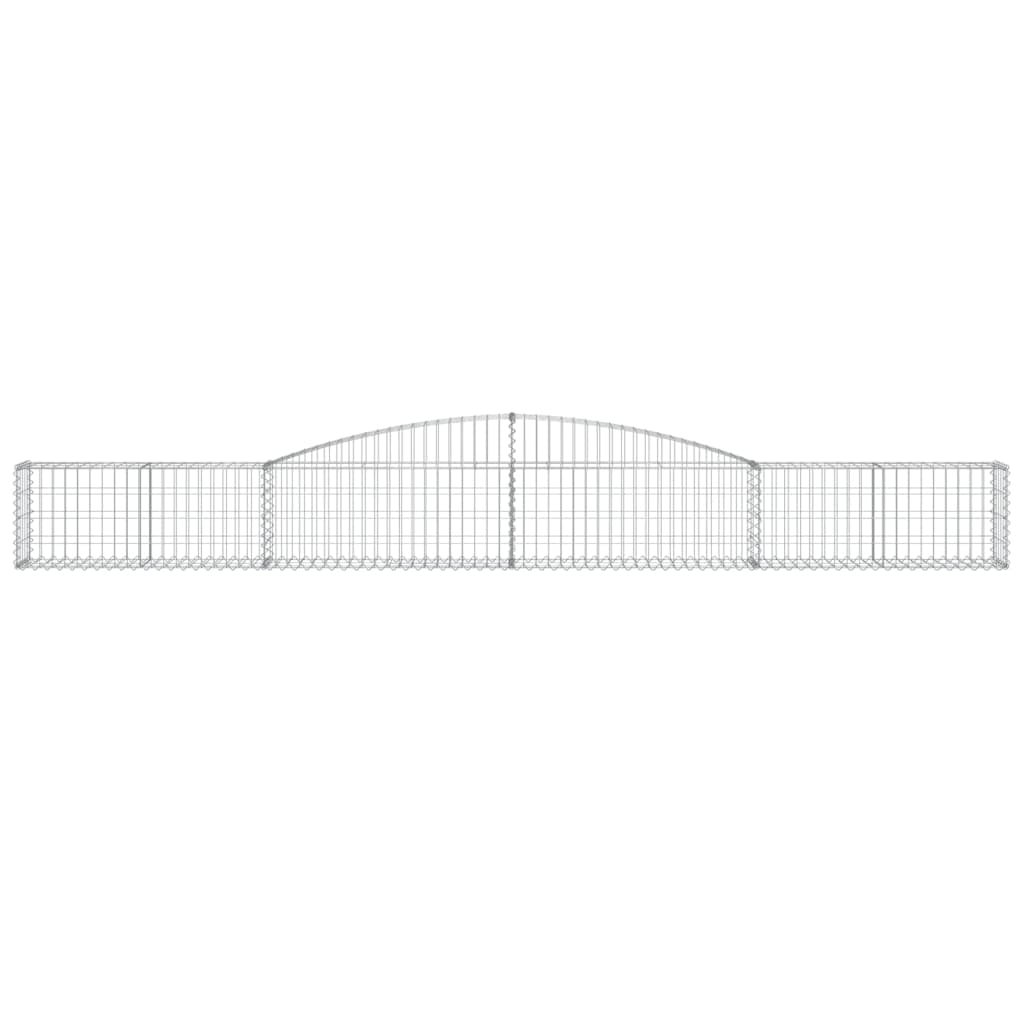 Gabion baskets curved 7 pcs 400x30x40/60 cm galvanized iron