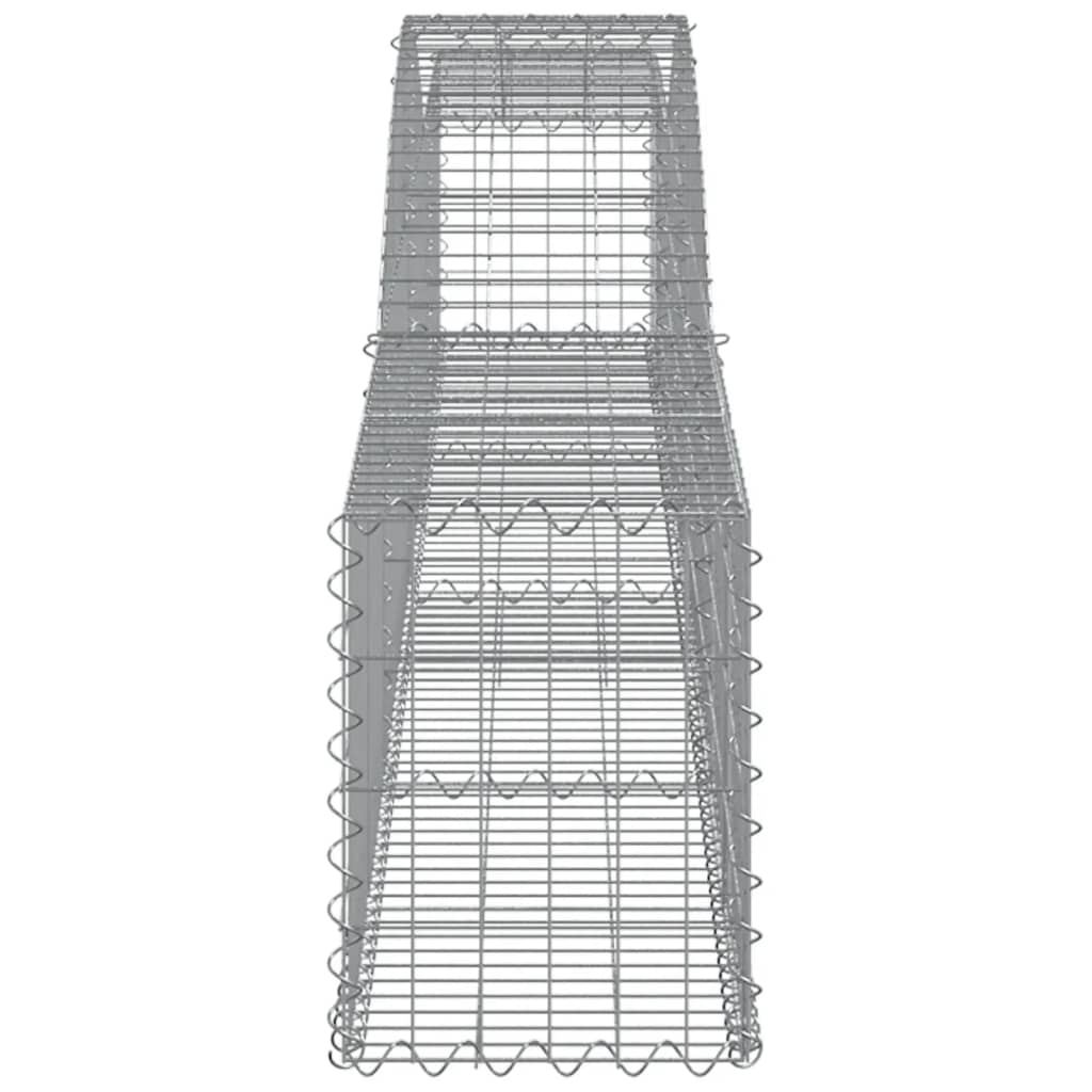 Gabion baskets curved 7 pcs 400x30x40/60 cm galvanized iron