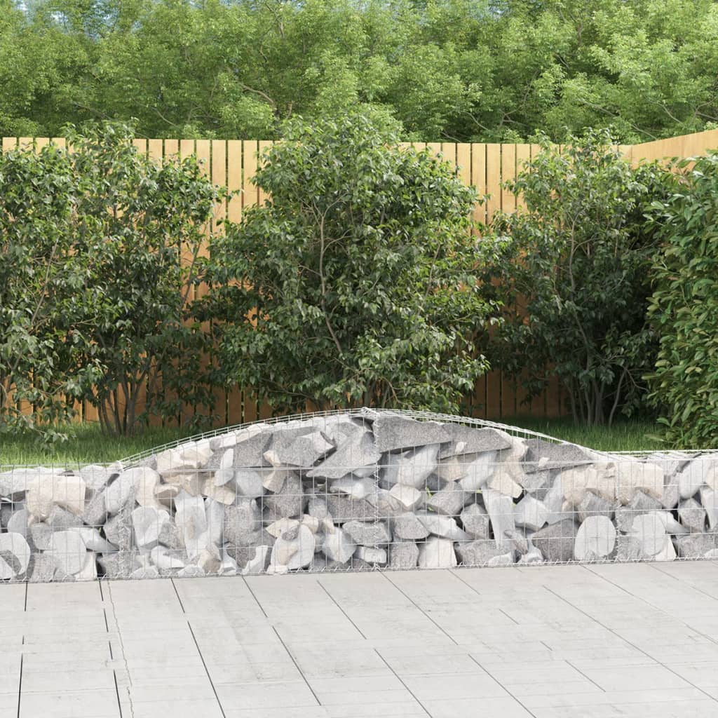 Gabion baskets curved 7 pcs 400x30x40/60 cm galvanized iron