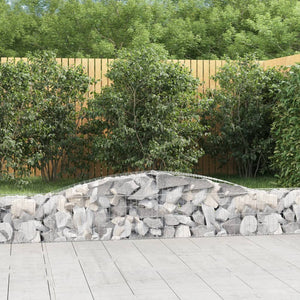 Gabion baskets curved 8 pcs 400x30x40/60 cm galvanized iron