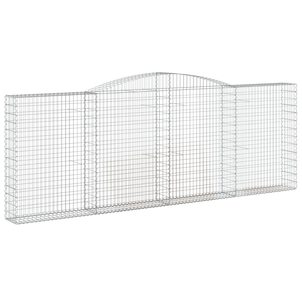 Gabion baskets curved 4 pcs 400x30x140/160 cm galvanized iron