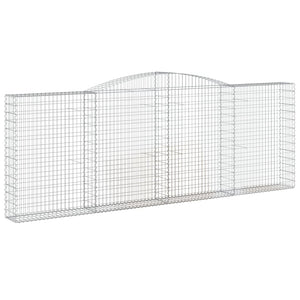 Gabion baskets curved 4 pcs 400x30x140/160 cm galvanized iron