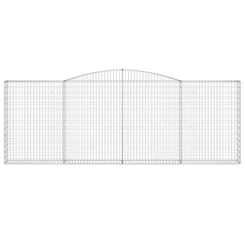 Gabion baskets curved 4 pcs 400x30x140/160 cm galvanized iron