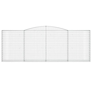 Gabion baskets curved 4 pcs 400x30x140/160 cm galvanized iron
