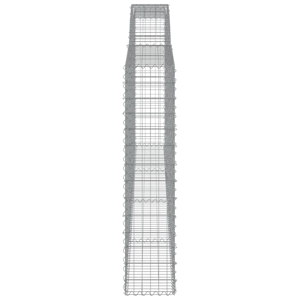 Gabion baskets curved 4 pcs 400x30x140/160 cm galvanized iron