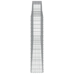Gabion baskets curved 4 pcs 400x30x140/160 cm galvanized iron
