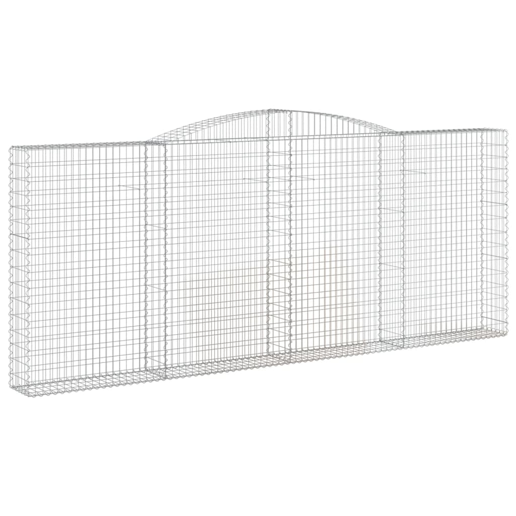 Gabion baskets curved 3 pcs 400x30x160/180 cm galvanized iron