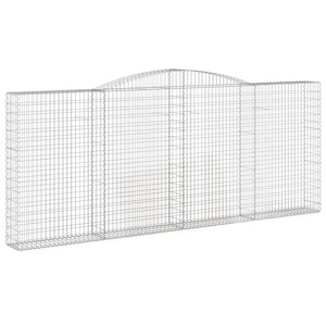 Gabion baskets curved 3 pcs 400x30x160/180 cm galvanized iron
