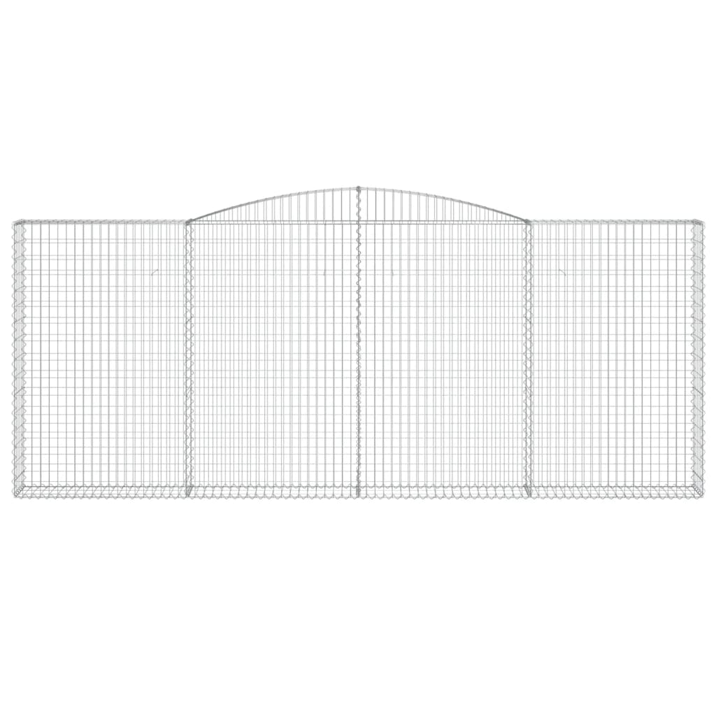 Gabion baskets curved 3 pcs 400x30x160/180 cm galvanized iron