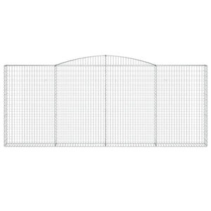Gabion baskets curved 3 pcs 400x30x160/180 cm galvanized iron