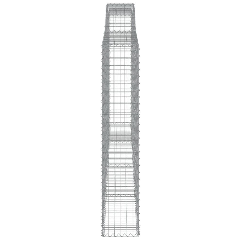 Gabion baskets curved 3 pcs 400x30x160/180 cm galvanized iron