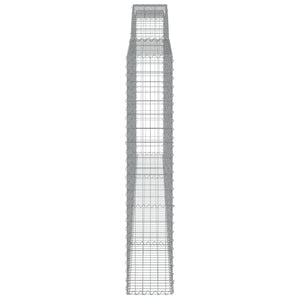 Gabion baskets curved 3 pcs 400x30x160/180 cm galvanized iron
