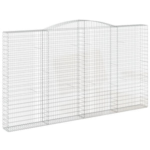 Gabion baskets curved 3 pcs 400x30x220/240 cm galvanized iron