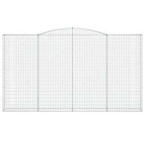 Gabion baskets curved 3 pcs 400x30x220/240 cm galvanized iron