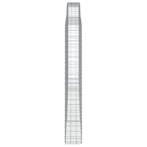 Gabion baskets curved 3 pcs 400x30x220/240 cm galvanized iron