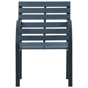 Garden chairs 2 pcs gray solid spruce wood and powder coated steel