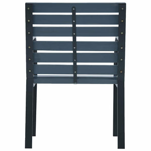 Garden chairs 2 pcs gray solid spruce wood and powder coated steel