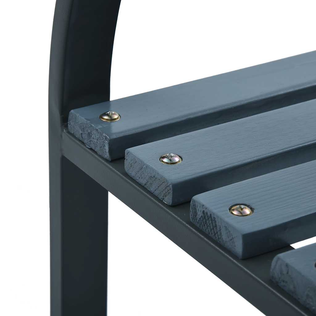 Garden chairs 2 pcs gray solid spruce wood and powder coated steel