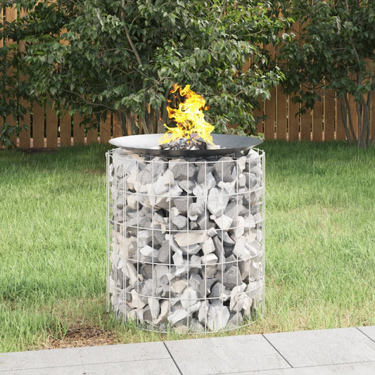 Gabion fire pit Ø 50 cm galvanized iron