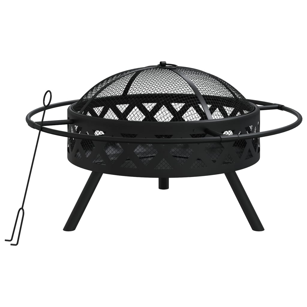 Fire pit with fire rake 70 cm XXL steel