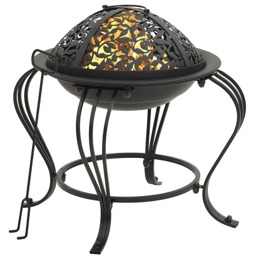 Fire bowl with fire rake 49 cm steel