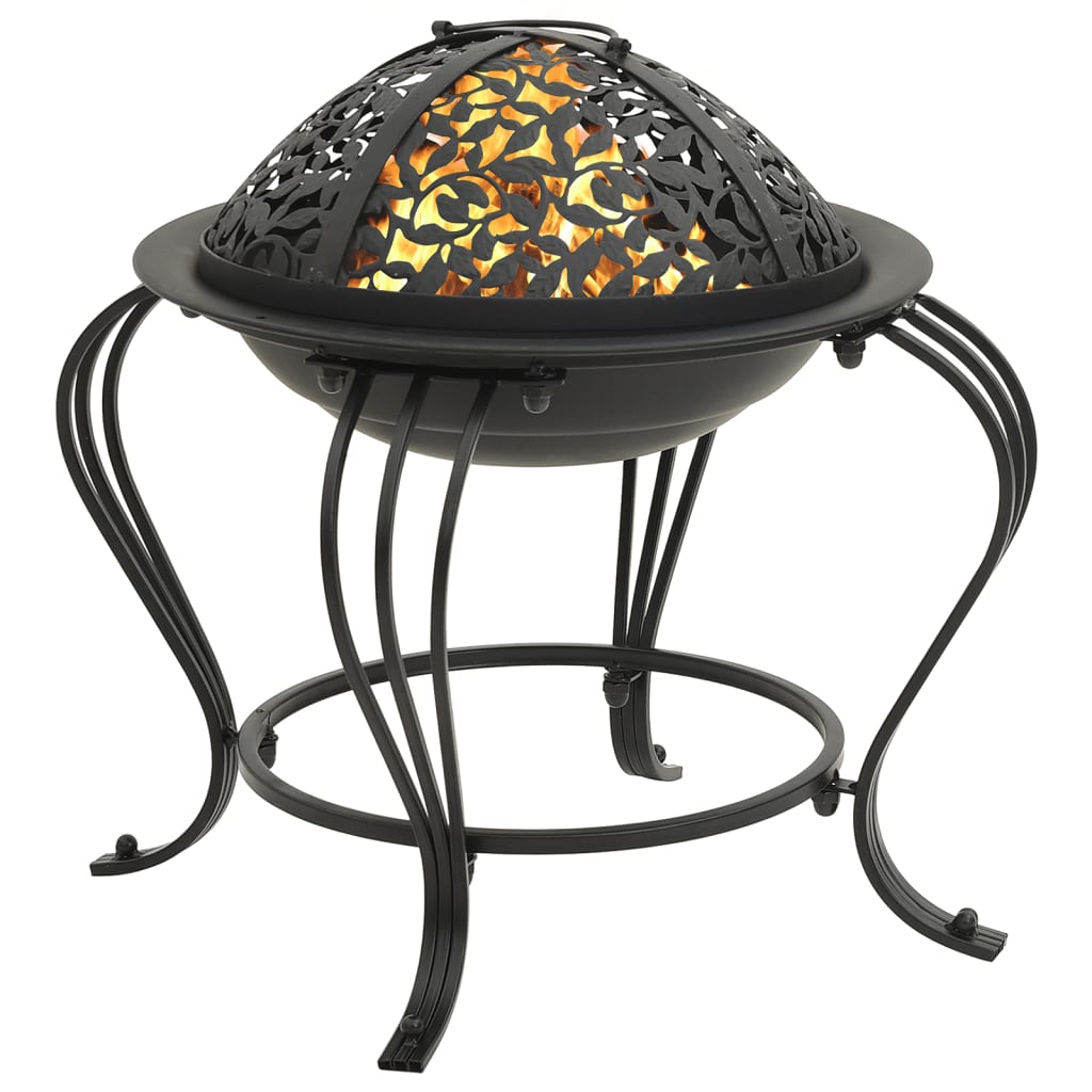Fire bowl with fire rake 49 cm steel
