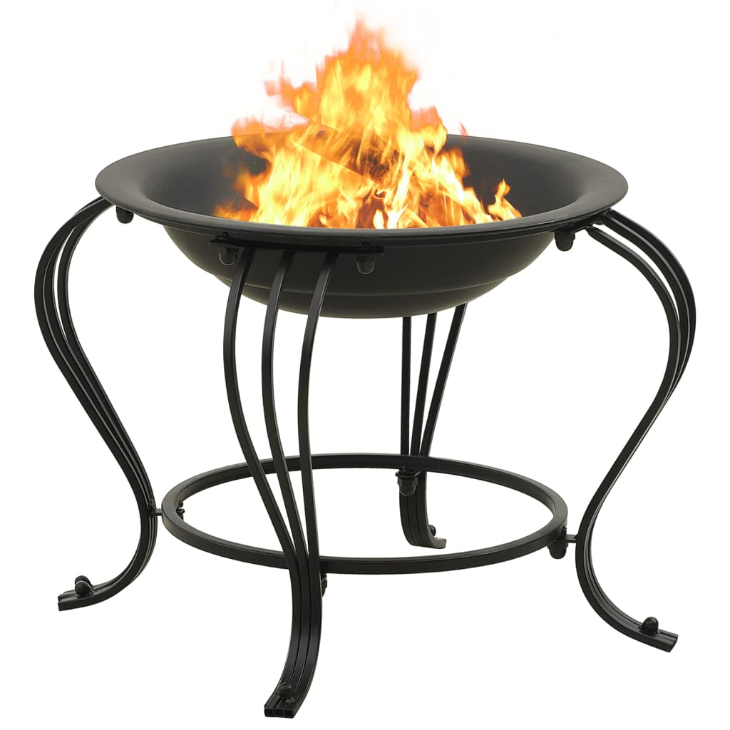 Fire bowl with fire rake 49 cm steel