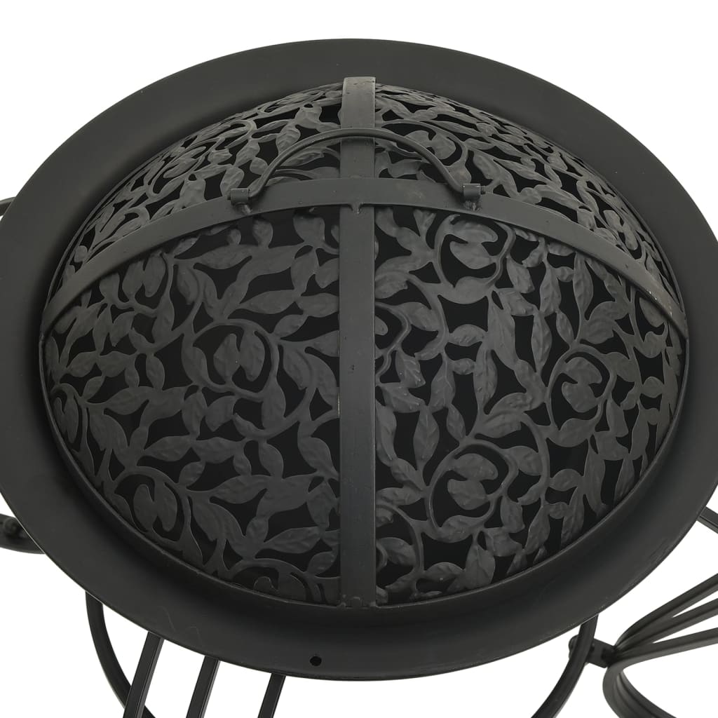 Fire bowl with fire rake 49 cm steel