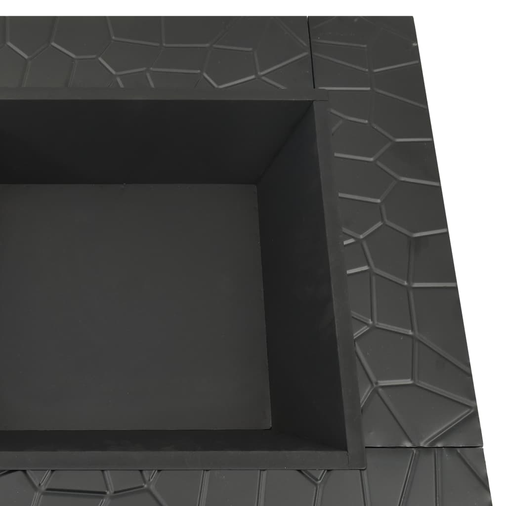 Fire pit with fire rake 79x79x46.5 cm XXL steel