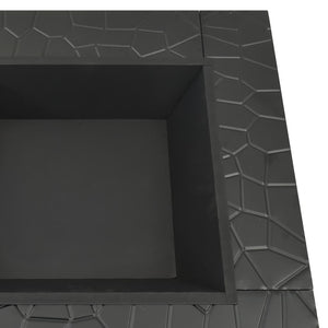 Fire pit with fire rake 79x79x46.5 cm XXL steel